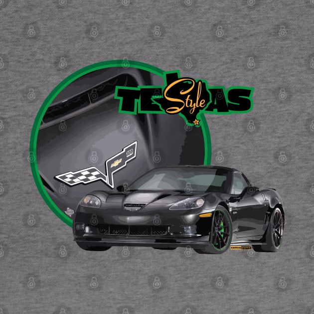 Texas-Style Black Corvette with green trim by CamcoGraphics